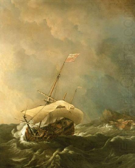 Willem Van de Velde The Younger An English Ship in a Gale Trying to Claw off a Lee Shore china oil painting image